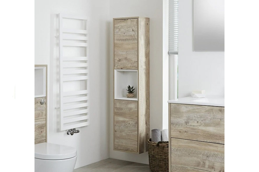 Купить Шпонированный подвесной пенал под заказ, цена от 0 руб., в рассрочку. Мебель для ванной в Гомеле и Речице.