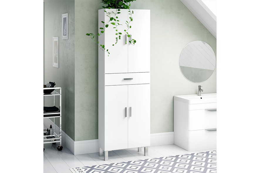 Купить Белый шкаф для белья под заказ, цена от 0 руб., в рассрочку. Мебель для ванной в Гомеле и Речице.