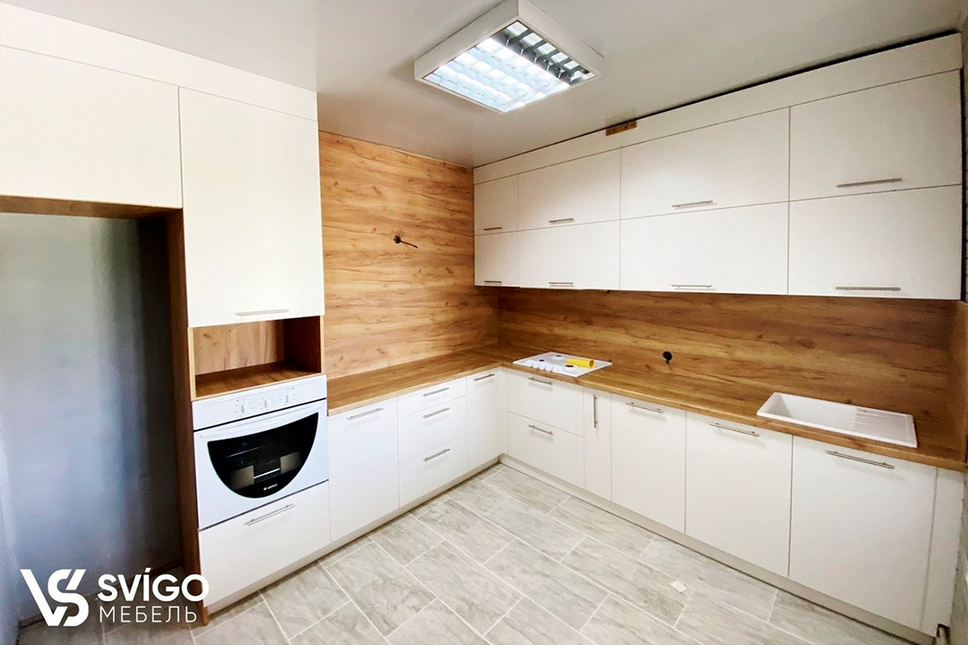 Купить Готовая кухня "Wood&White" под заказ, цена от 5000 руб., в рассрочку. Кухни в Гомеле и Речице.