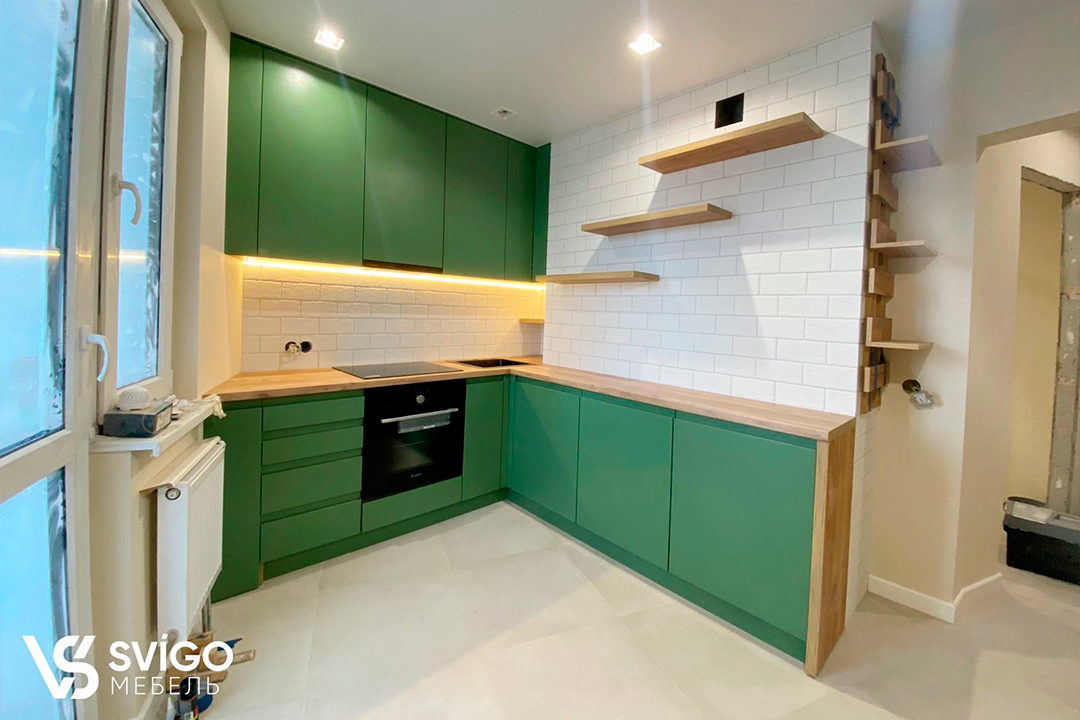 Купить Классическая кухня "Greenery" под заказ, цена от 5900 руб., в рассрочку. Кухни в Гомеле и Речице.