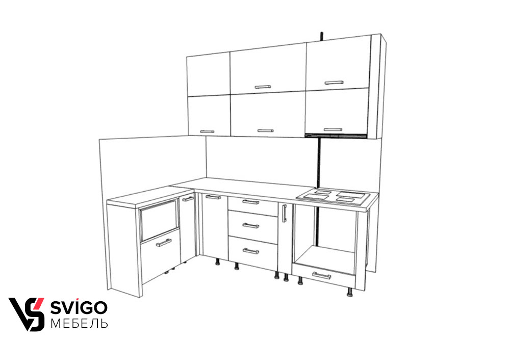 Купить Готовая угловая кухня "Crema" под заказ, цена от 4800 руб., в рассрочку. Кухни в Гомеле и Речице.