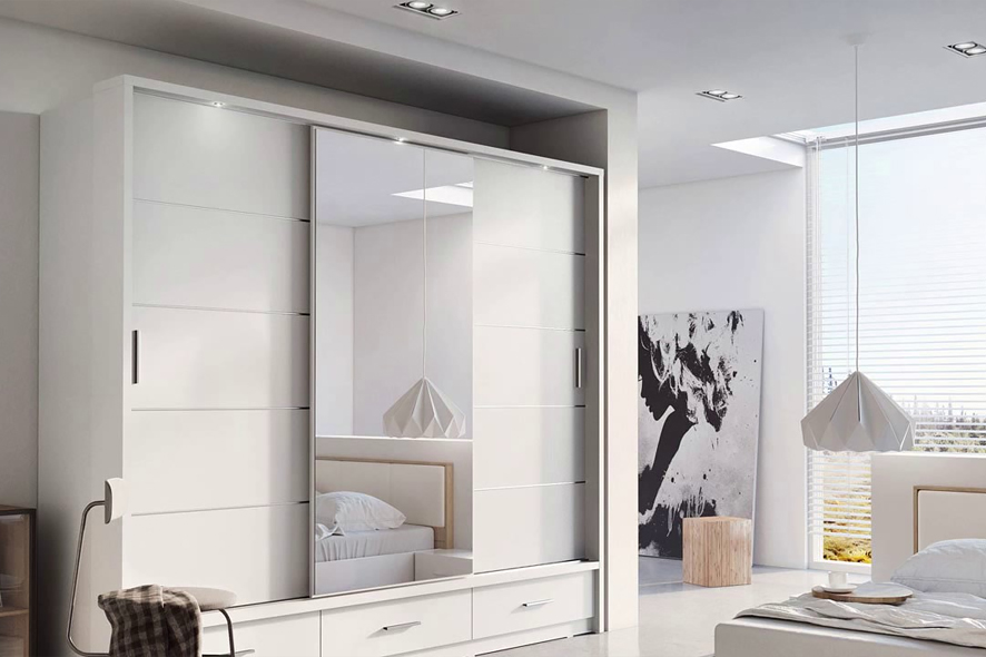 Купить Шкаф-купе со стеклянными дверями и зеркалом под заказ, цена от 1720 руб., в рассрочку. Шкафы-купе в Гомеле и Речице.