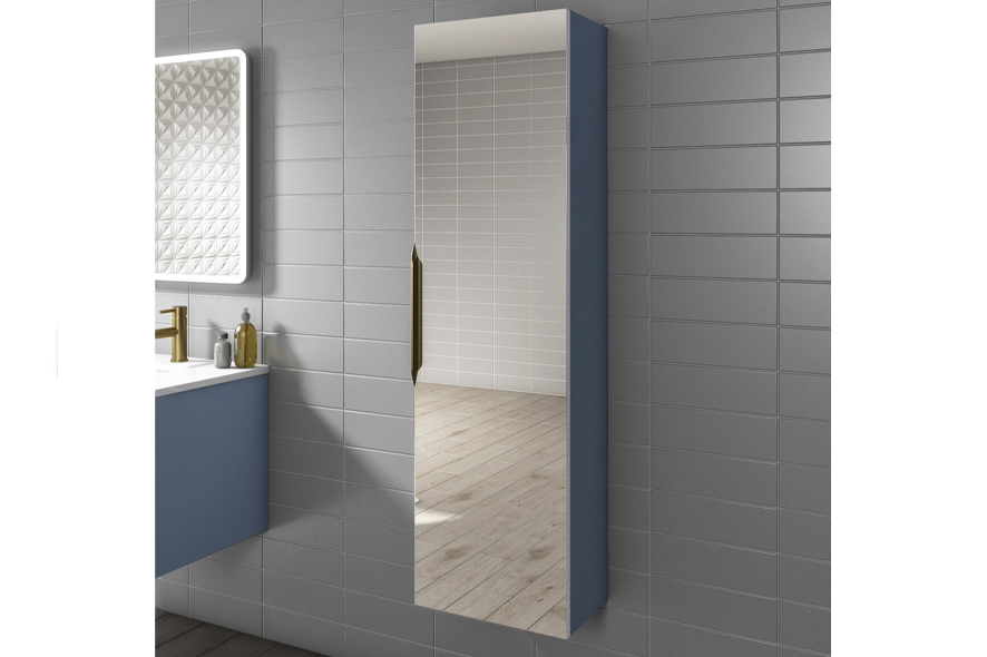 Купить Синий пенал с зеркалом под заказ, цена от 0 руб., в рассрочку. Мебель для ванной в Гомеле и Речице.