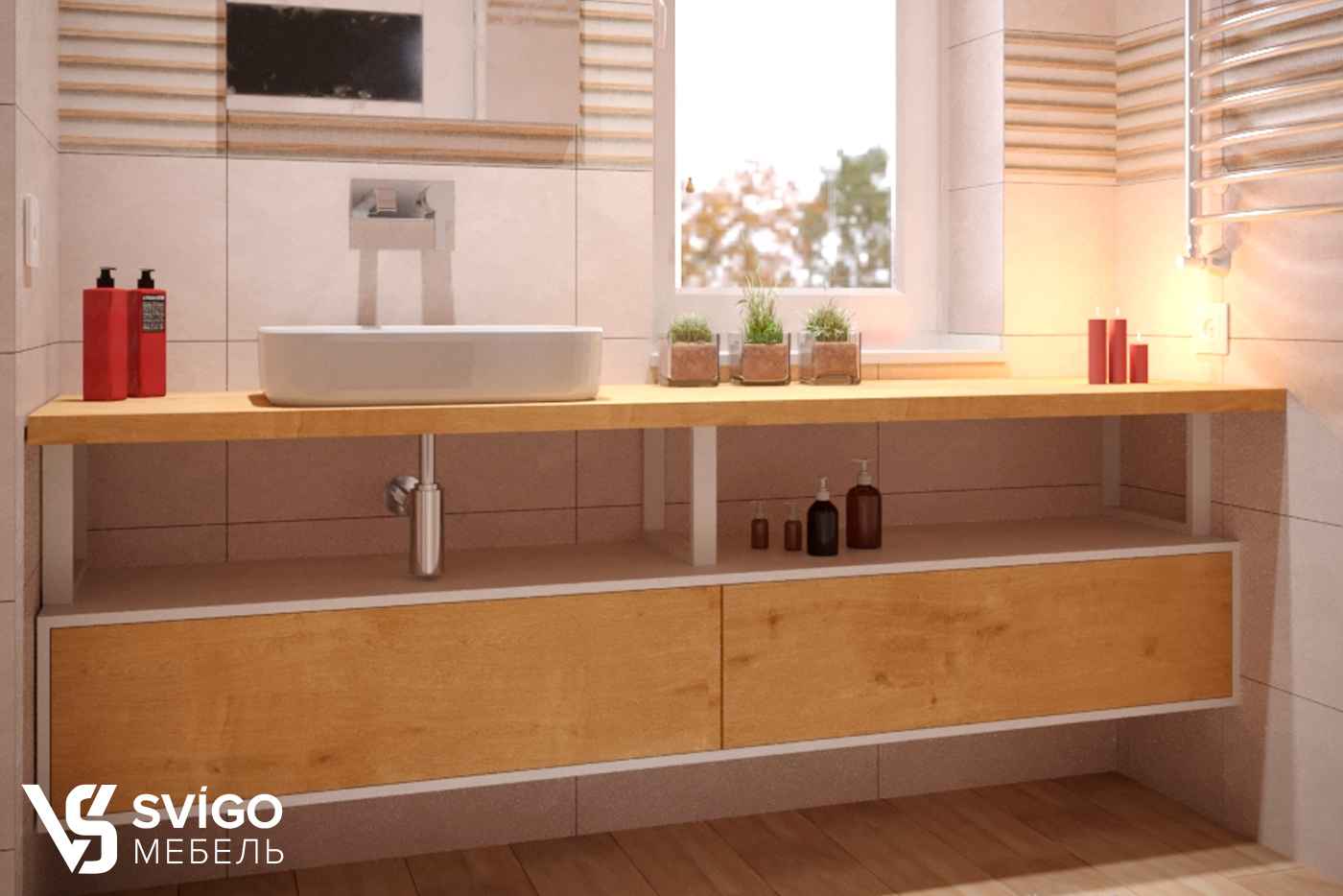 Купить Дизайнерское решение для ванной комнаты под заказ, цена от 850 руб., в рассрочку. Мебель для ванной в Гомеле и Речице.