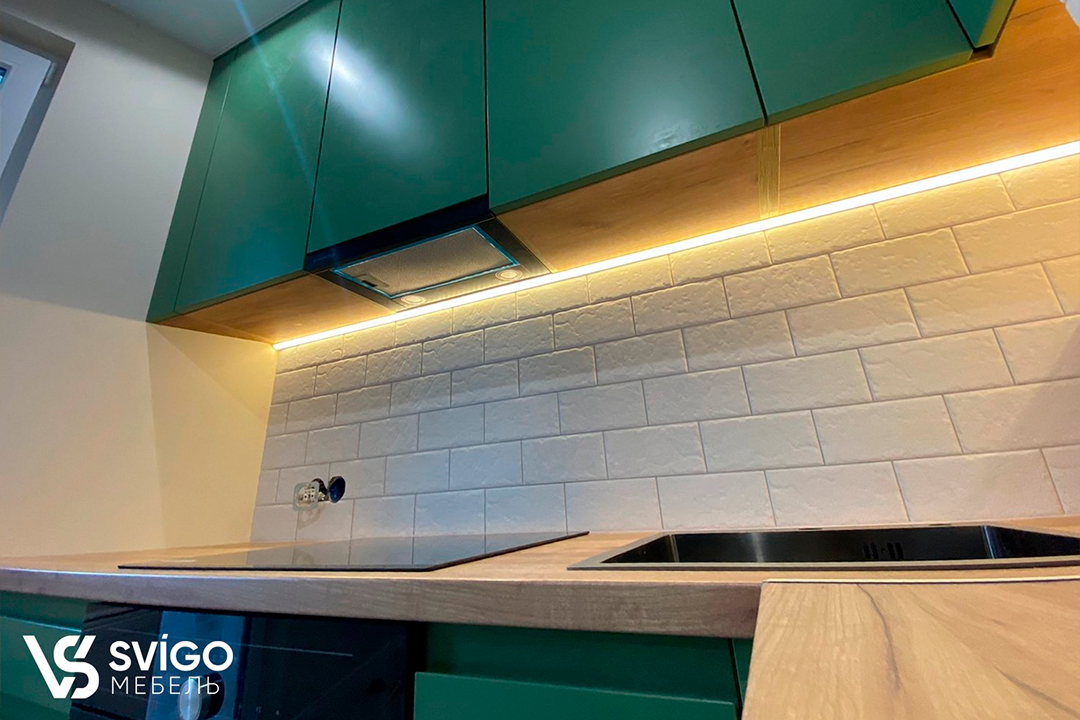 Купить Готовая кухня "Greenery" под заказ, цена от 5900 руб., в рассрочку. Кухни в Гомеле и Речице.