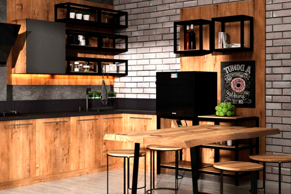 Купить Кухня Лофт "Cube" под заказ, цена от 6900 руб., в рассрочку. Кухни в Гомеле и Речице.