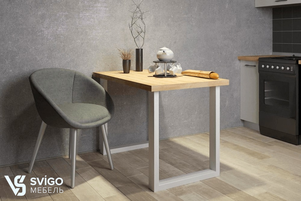 Купить Стол обеденный из белого лофта под заказ, цена от 672 руб., в рассрочку. Мебель LOFT в Гомеле и Речице.