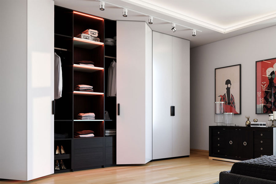 Купить Шкаф прямой встроенный со складными дверьми под заказ, цена от 3500 руб., в рассрочку. Шкафы в Гомеле и Речице.