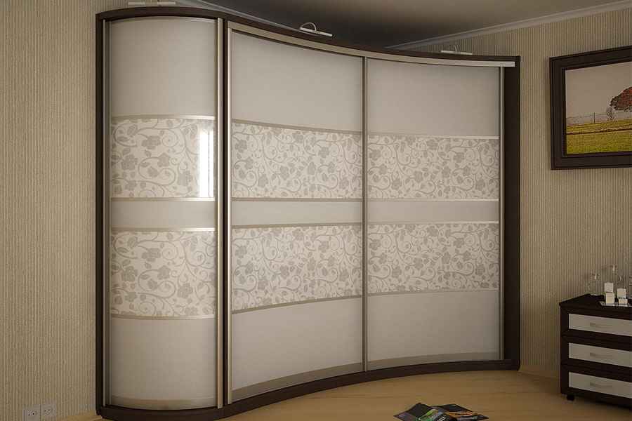 Купить Угловой радиусный шкаф "Flyes" под заказ, цена от 2400 руб., в рассрочку. Шкафы в Гомеле и Речице.